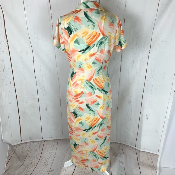 FORE Watercolor print dress button front medium - Picture 5 of 11